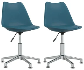 vidaXL Eetkamerstoelen 2 st draaibaar kunstleer turquoise