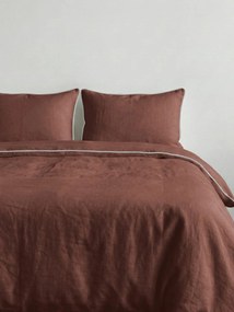 Linnen dekbedovertrekset Chocolate White, 2-delig