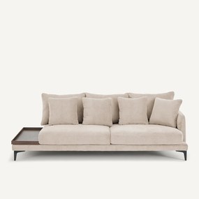 Halve bank met tafelblad van stoned fluweel, MODERNISTE