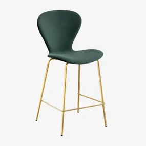 Hoge Kruk In Fluweel Uit Jungle Groen & ↑65 Cm & Goud - Sklum