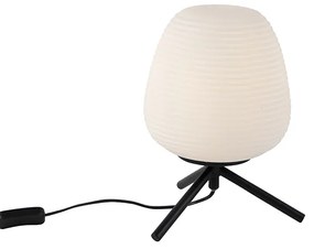 Design tafellamp zwart 20 cm met opaal glas - Hero Design E27 rond Binnenverlichting Lamp