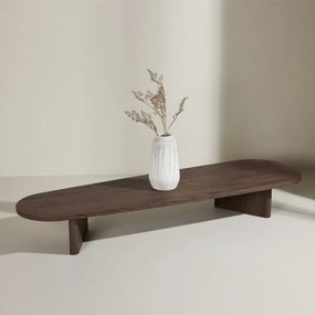 Lange Organische Salontafel Mocca - 55 X 180cm.