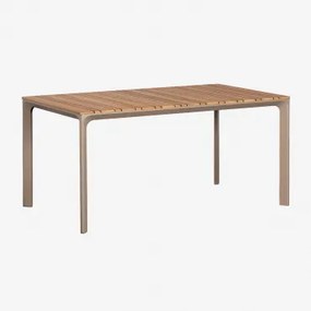 Tuin Tafel Rechthoekig 160x90 Cm In Aluminium En Teakhout Katiana Bruin - Mokka - Sklum