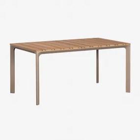 Tuin Tafel Rechthoekig 160x90 Cm In Aluminium En Teakhout Katiana Moka Bruin - Sklum