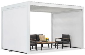 Lagos 3x4 vrijstaande terraspergola met 3m zijrolluiken Garden Point wit