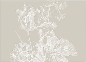 Behang Engraved Flowers