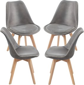Set 4 Synk Fluwelen Stoelen