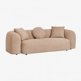 3-zits Bank In Chenille Coco Chenille Dik Lattebruin - Sklum
