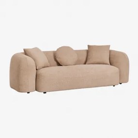 3-zitsbank In Coco Chenille Latte Bruin Dikke Chenille - Sklum