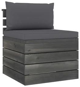 vidaXL 2-delige Loungeset met kussens pallet massief grenenhout