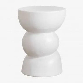 Ronde Bijzettafel In Keramiek Tiyi Gebroken Wit - Sklum