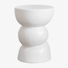 Ronde Bijzettafel Ø35 Cm In Keramiek Tiyi Gebroken Wit - Sklum
