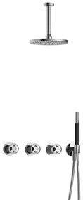 Hotbath Cobber IBSW70 Regendoucheset inbouw - 15cm plafondarm - 20cm ronde hoofddouche - staafhanddouche - chroom IBSW70CR2