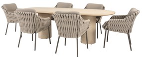 Hampton Montera dining tuinset 240x105xH75 cm 7 delig mortex terre 4 Seasons Outdoor