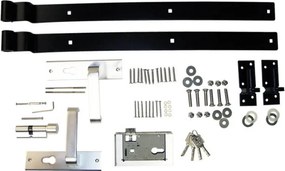 Tweedekans - Tuindeur composiet Bari antraciet met antraciet alu frame incl. beslag  (90 x 180 cm)