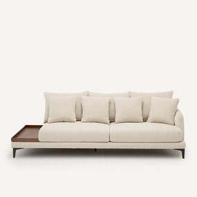 Halve bank met tafelblad, van gevlochten polyester, MODERNISTE