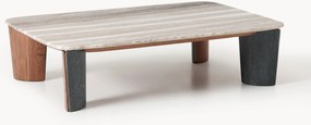 Marmeren salontafel Muno van acaciahout, B 120 cm