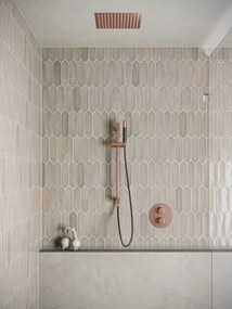 Saniclear Cube Pro inbouw regendouche rond met inbouw douchekop 30x30cm, glijstang en staafhanddouche geborsteld koper