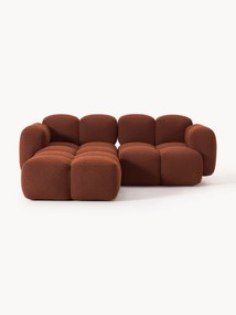 Modulaire bank Tayla (2-zits) van bouclé met ottomane (links/rechts)