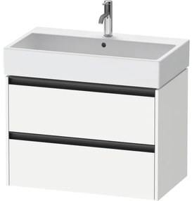 Duravit Ketho 2 wastafelonderbouwkast met 2 laden 78.4x46x54.9cm met grepen antraciet wit mat K25277018180000