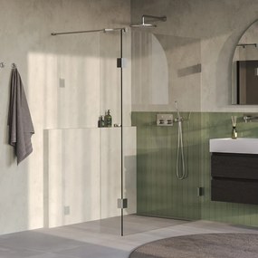 Brauer Void profielloze inloopdouche 130cm met 40cm zijwand RVS geborsteld PVD
