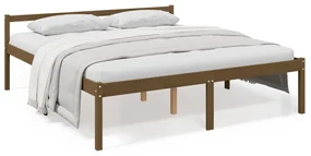 vidaXL Bedframe massief grenenhout honingbruin 200x200 cm