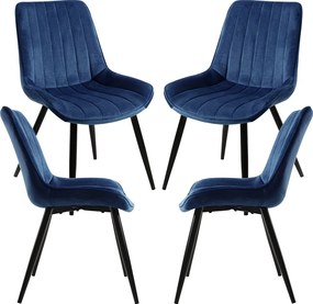 Set 4 Lene Fluwelen Stoelen