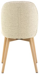 Eetkamerstoel Met Houten Poten Creme Boucle