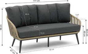 Stoel en Bank Loungeset 5 personen Aluminium/rope Grijs  Coco Vinci/Toscane