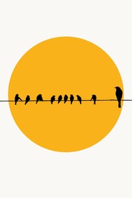 Ilustratie Birds Family, Kubistika, (26.7 x 40 cm)