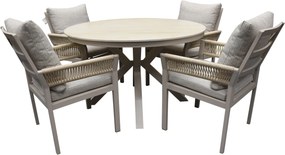 Samantha Saigon dining tuinset 120xH75 cm 5 delig latte keramiek