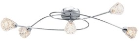 vidaXL Plafondlamp met glazen raster lampenkappen voor 5 x G9 peertjes