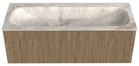 Mondiaz Kurve-dlux 120cm badmeubel dusk met 1 lade en wastafel big large midden zonder kraangat frappe