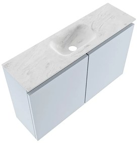 Mondiaz Ture DLux toiletmeubel 80cm clay met wastafel opalo midden met kraangat