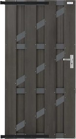 Tuindeur composiet Basic antraciet met aluminium-antraciet frame incl. hang en sluitwerk (90 x 180 cm)