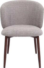 Walnoot Eetkamerstoel Met Ronde Rug Beige