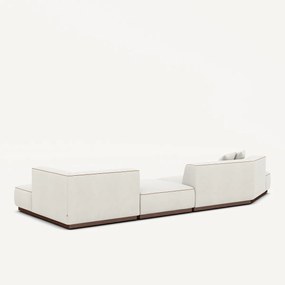 Open bank met hoek rechts met voetensteun in linnenfluweel, JACOPO