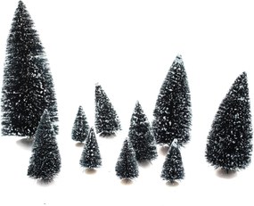 Fééric Lights &amp; Christmas - set van 10 miniatuur kerstbomen - Accessoires