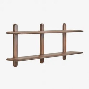 Wandplank In Hout Veleta Donker Acaciabruin & ↔︎ 130 Cm & 2 Schappen - Sklum