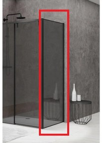 Van Rijn Products ST06 Vaste Wand - 70x200cm - Grijs rookglas - dikte 8mm - tbv hoekcabine - muurprofiel - Zwart ST0635070ZWWGR