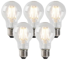 Set van 5 dimbare E27 LED lampen helder glas 4W 320 lm 2200K