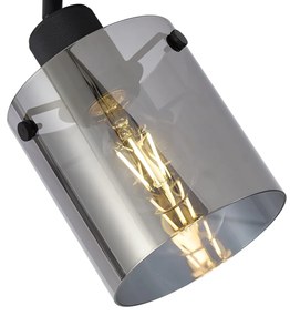 Design wandspot zwart met smoke glas - Domo