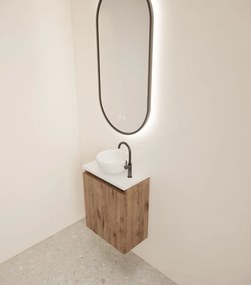 Gliss Design Echo toiletmeubel 40cm wellington oak met toppaneel wit mat