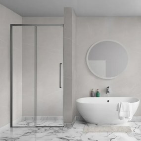 Aqua Vista Lokla Linea nisdeur - 100x200cm - incl. montageset - gunmetal R-GML-LC100-SCX