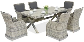 Exclusieve rotan dining tuinset Londen Garden Point antraciet