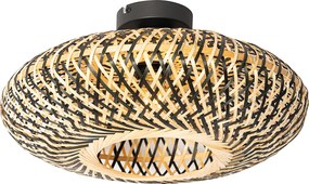 Smart plafondlamp zwart bamboe 40 cm incl. Wifi A60 - Ostrava