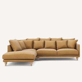 Linnen fluwelen hoekbank, LAZARE