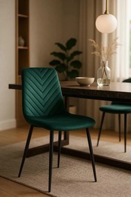 Kisa Zwarte Fluwelen Stoel