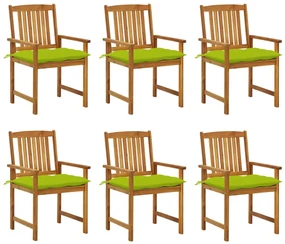 vidaXL Tuinstoelen 6 st met kussens massief acaciahout