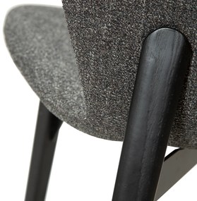 Dan-Form Paragon Design Eetkamerstoel Grijs Boucle Met Zwart Essen
